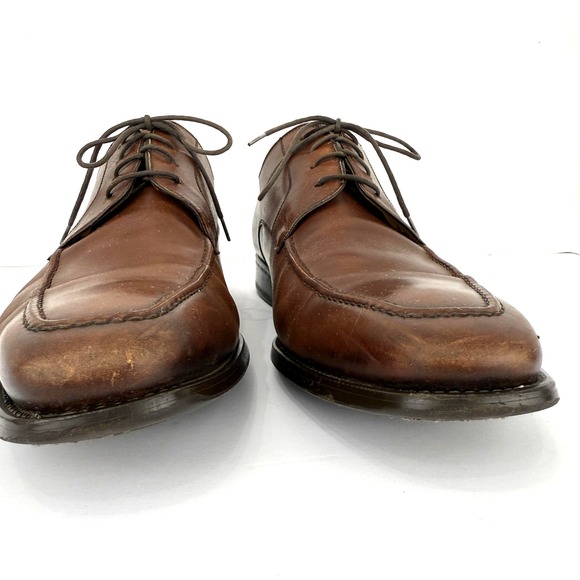 Magnanni Dress Shoes Mens Size 10.5 D Brown Leather Derby Apron Toe 13652 - Picture 7 of 11